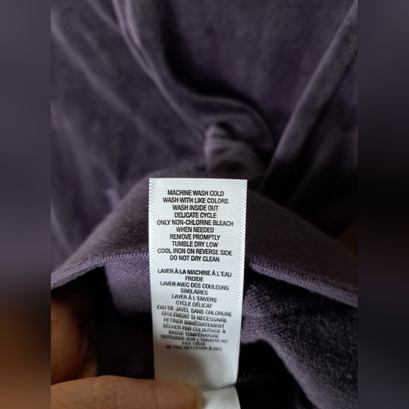 Juicy Couture Full Zip Hooded Sweatshirt Velour Purple Women's Size XL - Picture 12 of 13